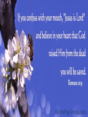 Romans 10:9 Jesus Is Lord (blue)